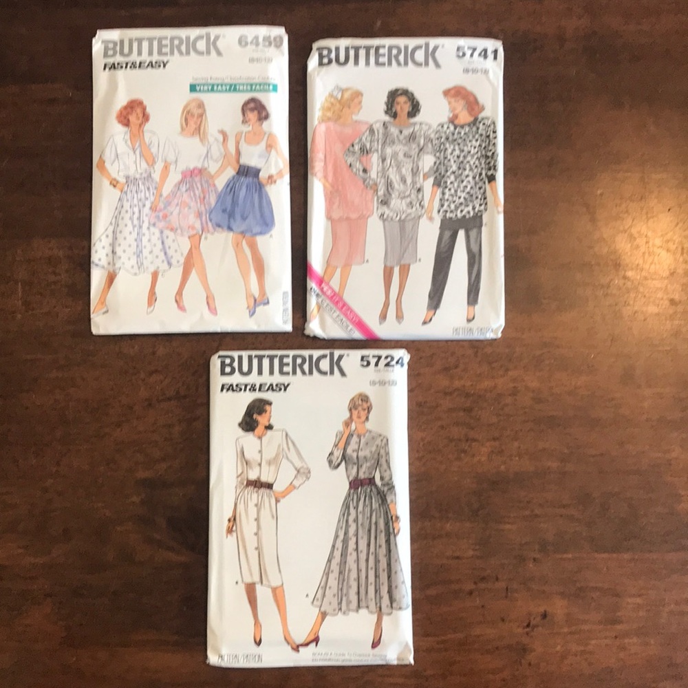 3/$30 Butterick Sewing Patterns 1980’s Vintage